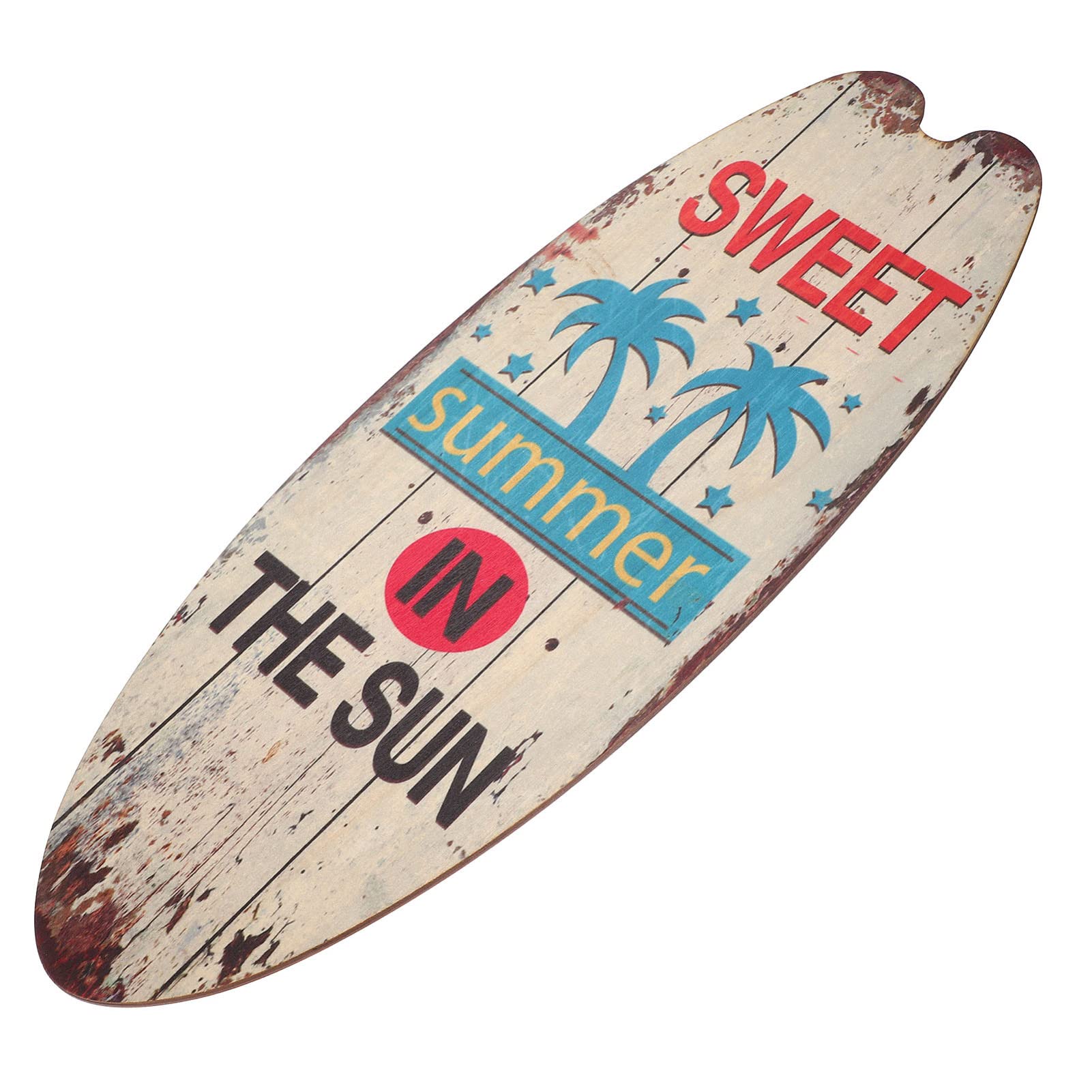 Didiseaon Wooden Surfboard Plaque Rustic Vintage Style Summer Beach Wall Art Sign Hello Summer Board Summer Hanging Decoration for Home Shop