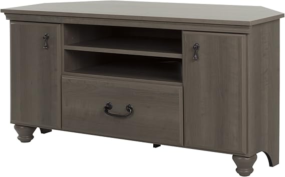 South Shore Noble Ecke TV-Ständer für Fernseher bis 139,7 cm Dunklen