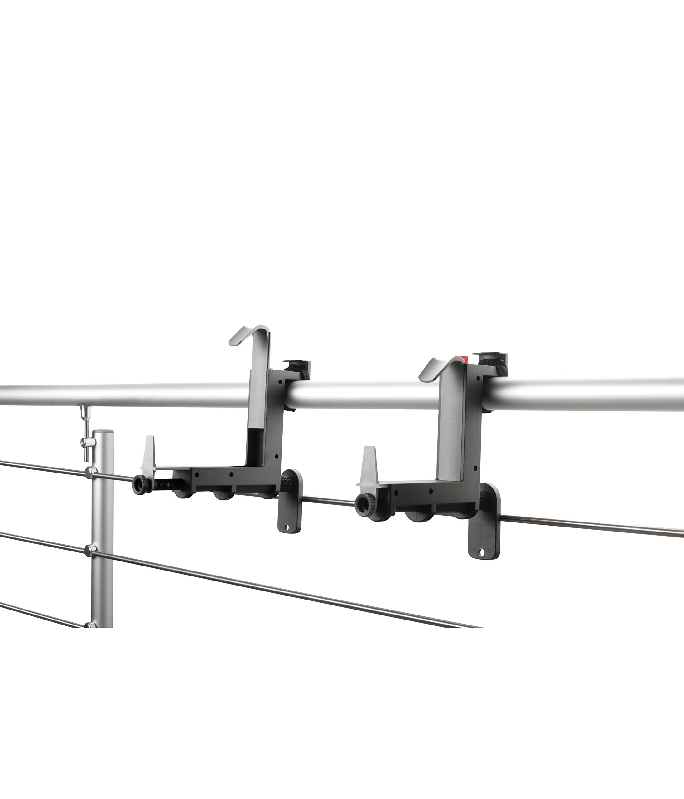 Dehner Flower Box Holder for Heights 14-20 cm, Widths 12-21 cm, Plastic, Anthracite