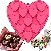 MarStore Heart Shaped Cake Pans Heart Silicone Mold for Baking, Large 2 Inches Molds, 10 Cavities Suitable for Ice Cube Mold, Chocolate Mold, Valentines Silicone Molds (1, Pink)