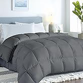 ROYALE LINENS Comforter - King Size Duvet Insert - All Season Soft Quilted Comforters with 8 Corner Tabs - Down Alternative Bedding Comforter - Box Stitched Duvet Insert (Charcoal, King 90"x102")