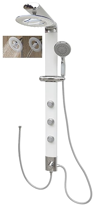 Duschsäule Duschpaneel Brausepaneel Duschsystem Komplettdusche große runde Regendusche Aluminium Duschgarnitur Dusch Set Hand