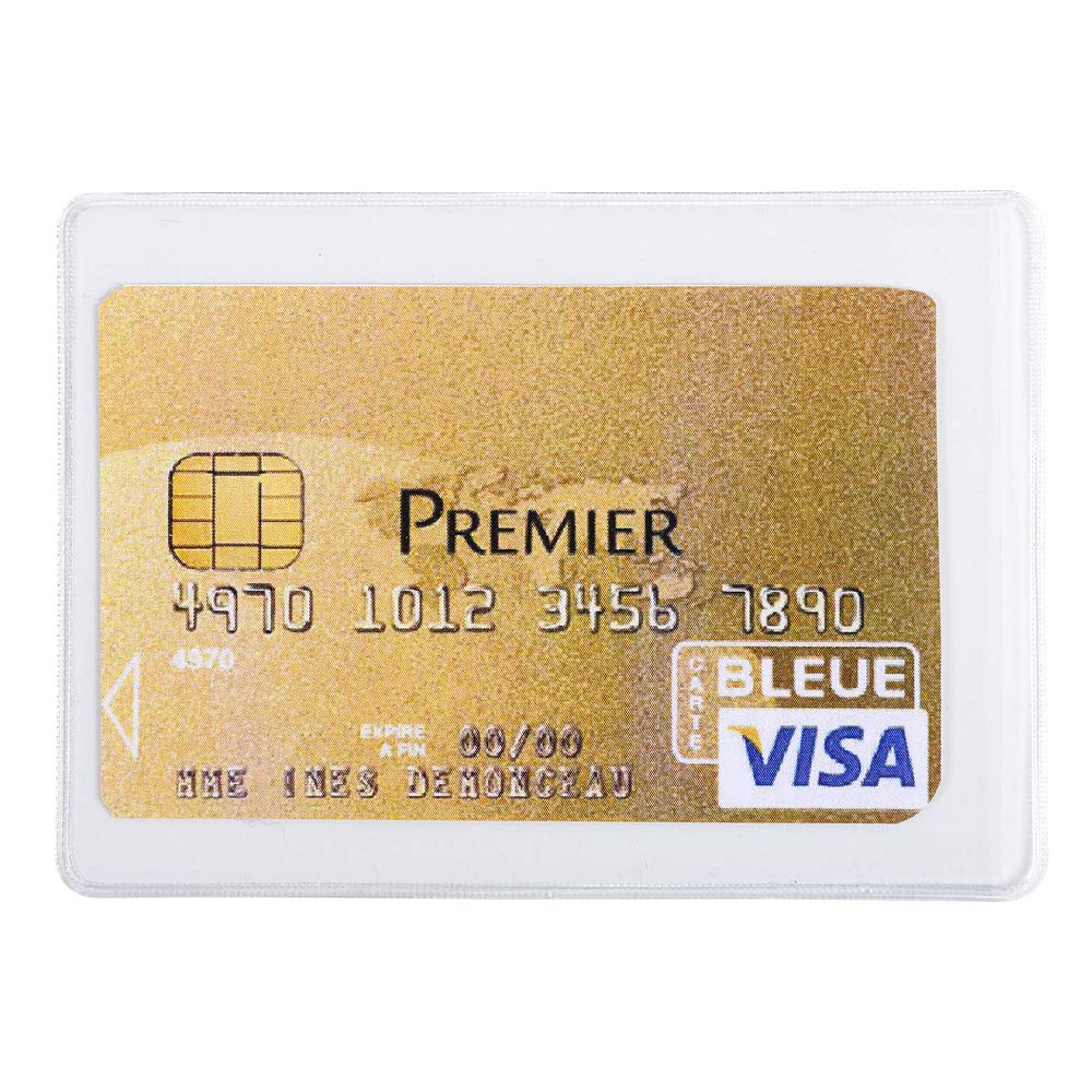 Exacompta - Ref 5384E - PVC Bank Card Protective Sleeve - 65 x 95mm in Size, 2 Faces, Store Bank Cards & Credit Cards, 2mm PVC to Withstand Everyday Use - Pack of 10 Sleeves