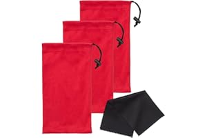 MAMLYN Premium Quality Microfiber Sunglasses Pouch With Spring Fastener