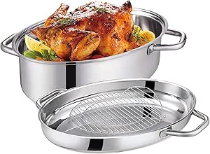 Amazon.com: Mr. Right Stainless Steel Roasting Pan with ...