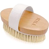 Scala Body Brush Natural Bristle, Dry Brushing Exfoliator for Dead Skin | Medium strength bristles, boosts circulation, lymphatic drainage, cellulite care