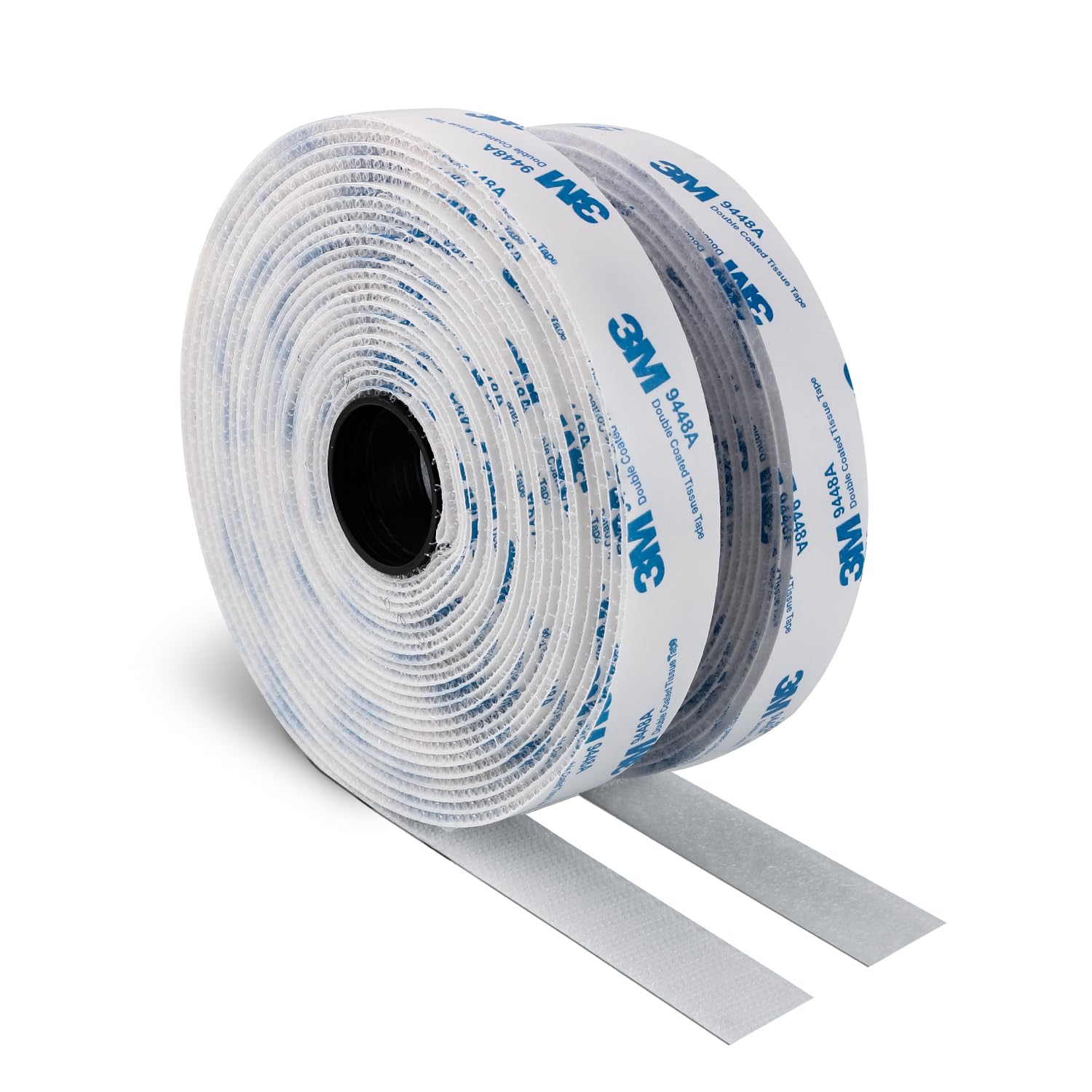 Photo 1 of 3M Hook and Loop Self Adhesive Tape 1” x 20Ft 9448A Sticky Back Interlocking Nylon Fabric Fastener Heavy Duty Adhesion Strip Tape White(9448AI)