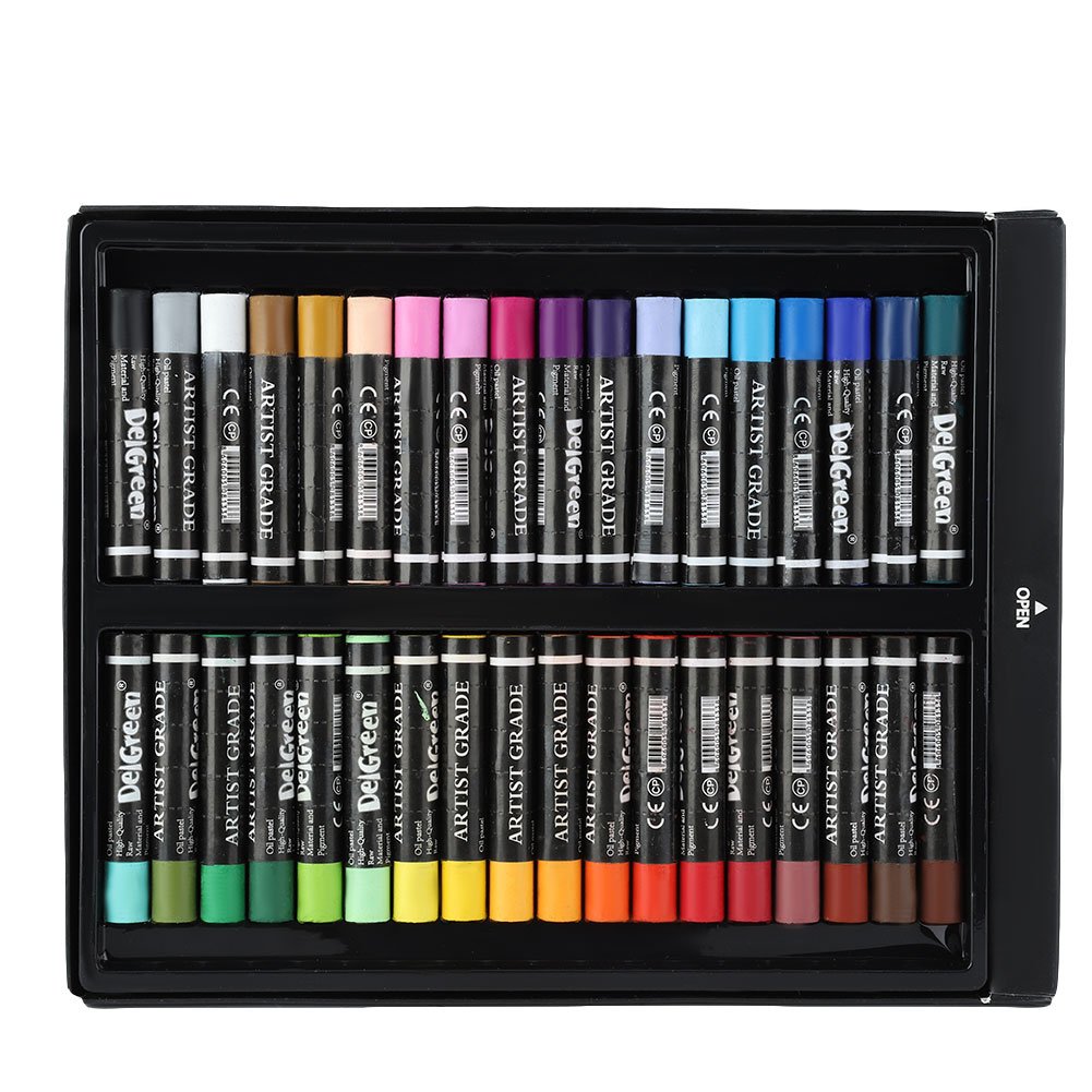 Oil Pastel Set, 12/24/36 Colors Oil Round Pastel Set Assorted Artists Stick School Kit Nice Painting Supplies Tool Can Be Used Wet or Dry for Varying Effects(#3)