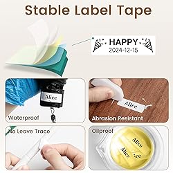 Phomemo D30 Label Maker with 3 Tapes, Bluetooth
