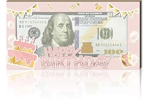 HATZELOU 1PCS Birthday Money Holder for Cash Gift, Happy Birthday Pink Wooden Money Holder for Cash, Birthday Cash Card Box Envelope, Pink Birthday Party Decorations for Girls