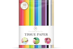 PREMIUM QUALITY GIFT WRAP PAPER Tissue Paper for Gift Wrapping (100 Sheets) 20 Assorted Colors, Gift Bags, Packaging, Floral, Birthday, Holidays, Christmas, Halloween, and DIY Crafts