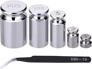 Hestya Kalibriergewicht 1g 2g 5g 10g 20g Kalibrierung Grammwaage Gewicht Set für Digitalwaage Waage und 1 Stück Kalibriergewicht Pinzette