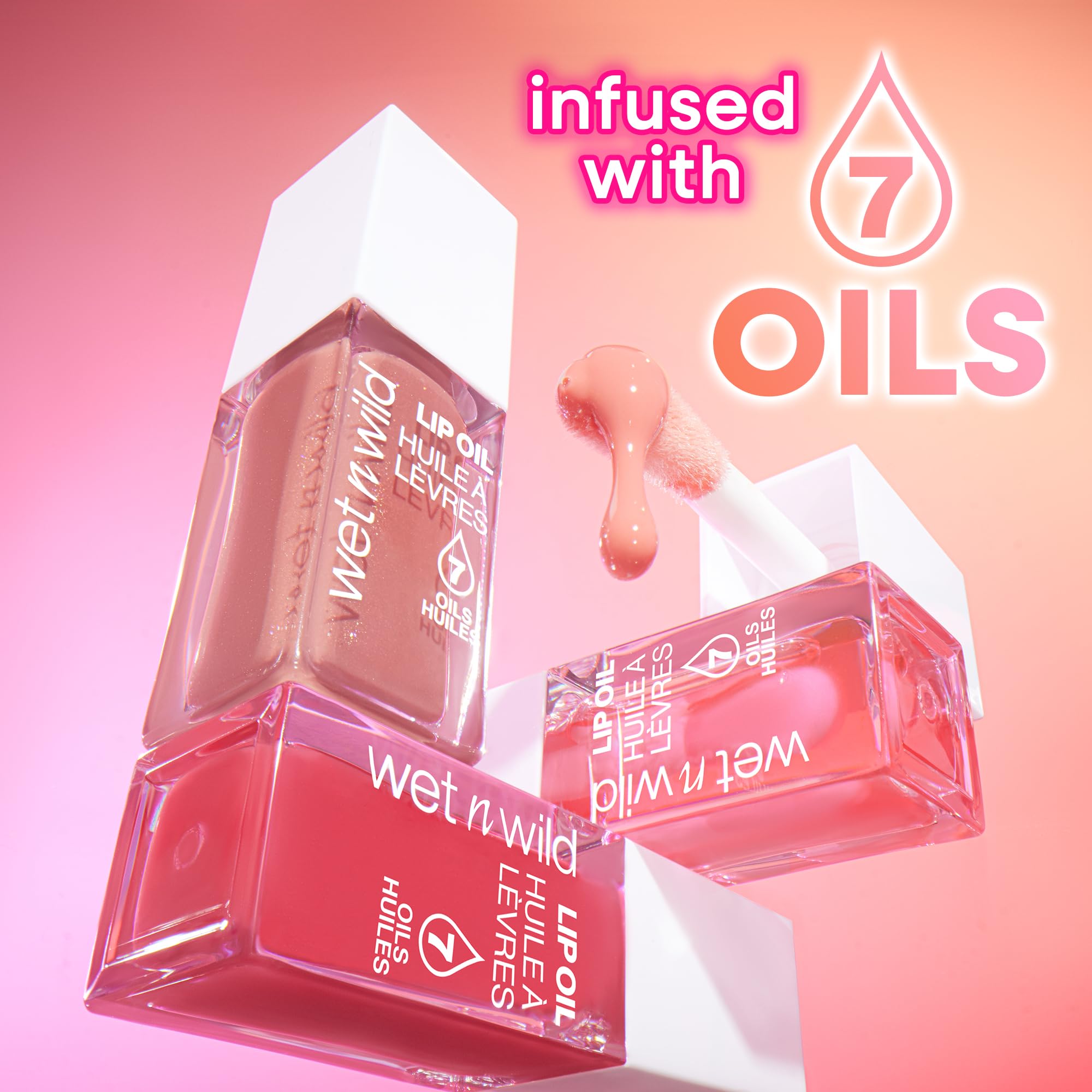 wet n wild Lip Oil - Lightweight, Non-Sticky, Hydrating & Nourishing Formula with 7 Conditioning Oils, Vegan & Cruelty-Free - Cedar Rose