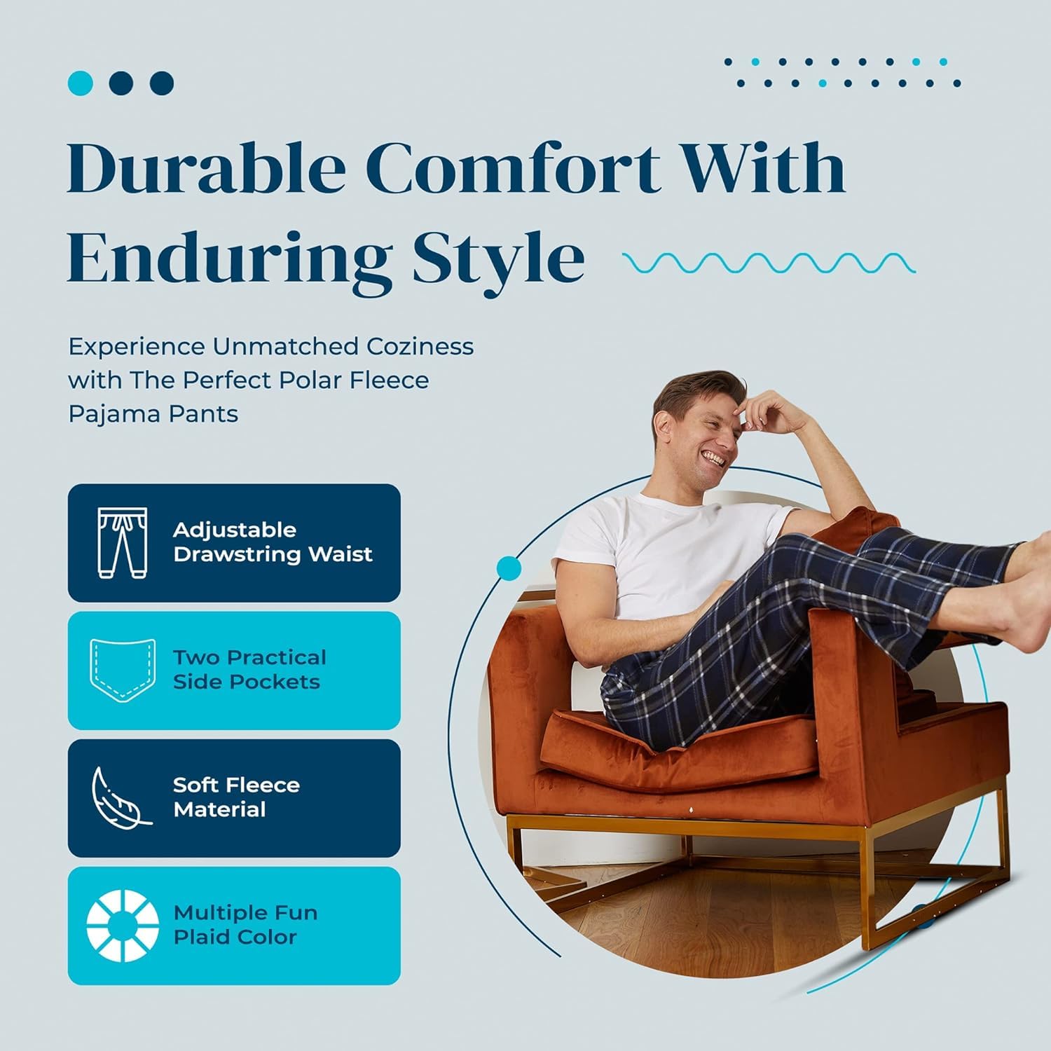 *All Variations Included* Active Club Men's Fleece Pajama Pants - Plaid PJs with Pockets - Lounge Pants for Sleepwear (Buffalo Red Plaid, Medium)