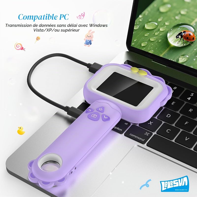 Microscopes pour Enfants, Mini Microscope de Poche Portable,Jouets éducatifs scientifiques pour Cadeaux d'anniversaire de Noël pour Enfants de 3 4 5 6 7 8 9 10 Ans (Lion)