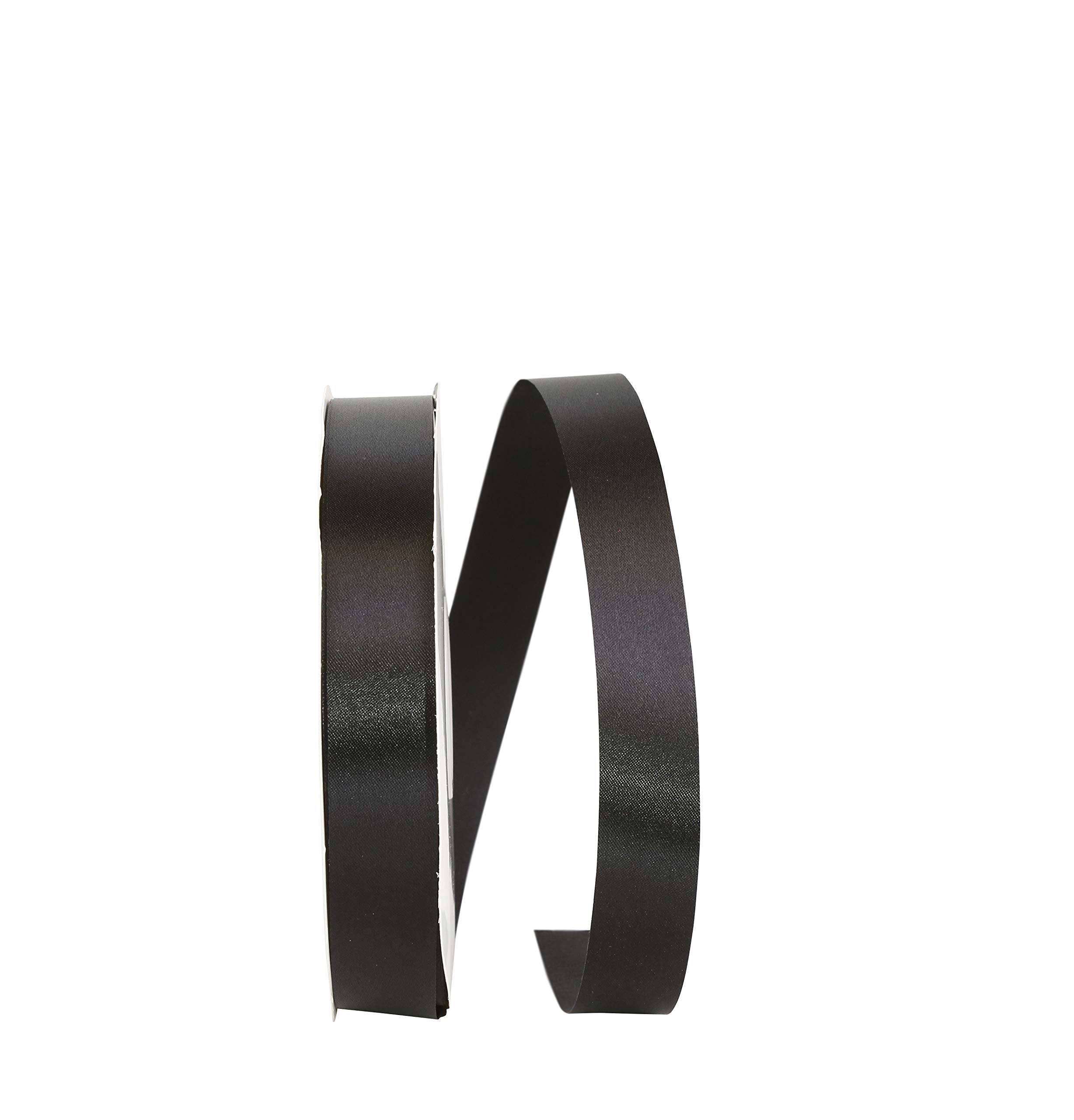 Reliant Ribbon Ribbon, Polyester, Black, 7/8 Inch X 100 Yards