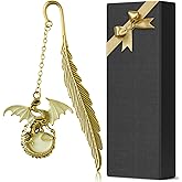 Fantasy Fourth Wing Metal Bookmark Glow in The Dark, Cool Dragon Bookmark Gifts for Women Men Book Lovers Readers (Gold Dragon)