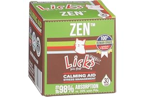LICKS PILL FREE Licks Pill-Free Zen Cat Calming - Natural Calming Aid for Aggressive Behavior & Nervousness - Cat Treats for Stress Relief & Health - Gel Packets - 30 Use