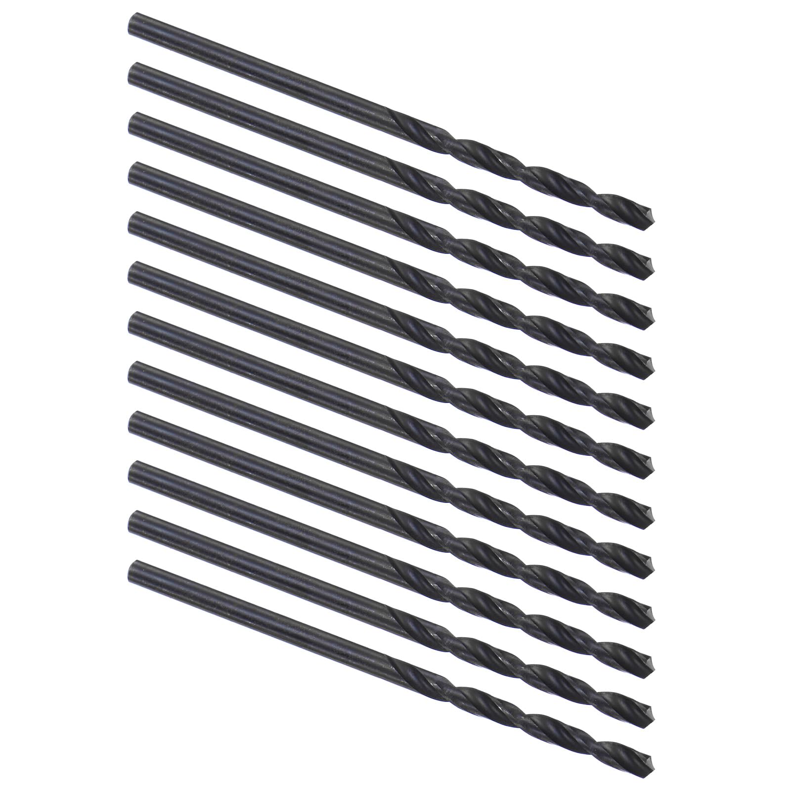 Kozelo 12PCS Twist Drill Bit - [2.3mm/0.09"] High-Speed Steel Round Shank Jobber Bit Set Black for Metal Wood Plastic Steel Use, 27mm / 1.06" Blade Length