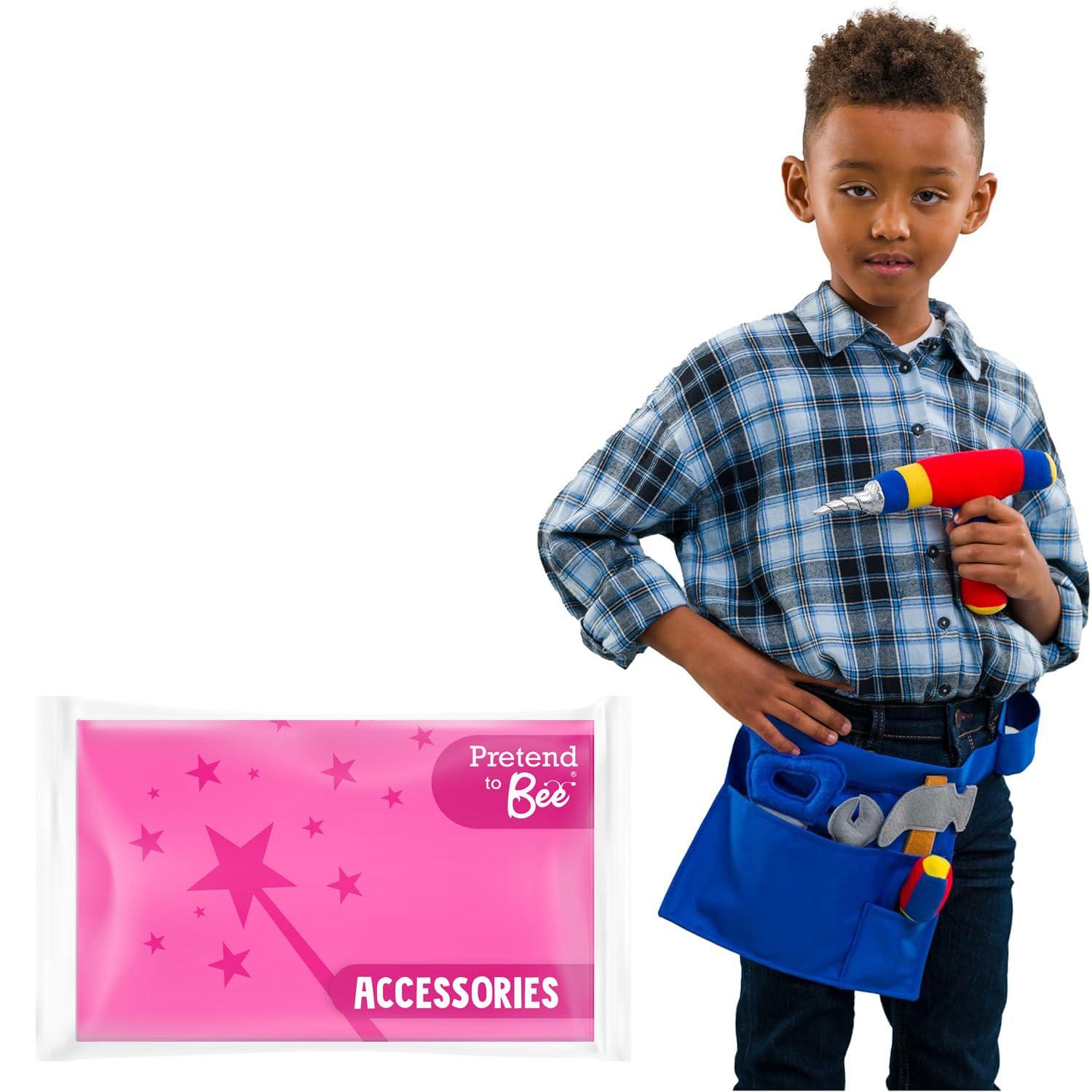 PRETEND TO BEE Builders Tool Belt Dress Up Costume Accessory for Kids, 3+ Years