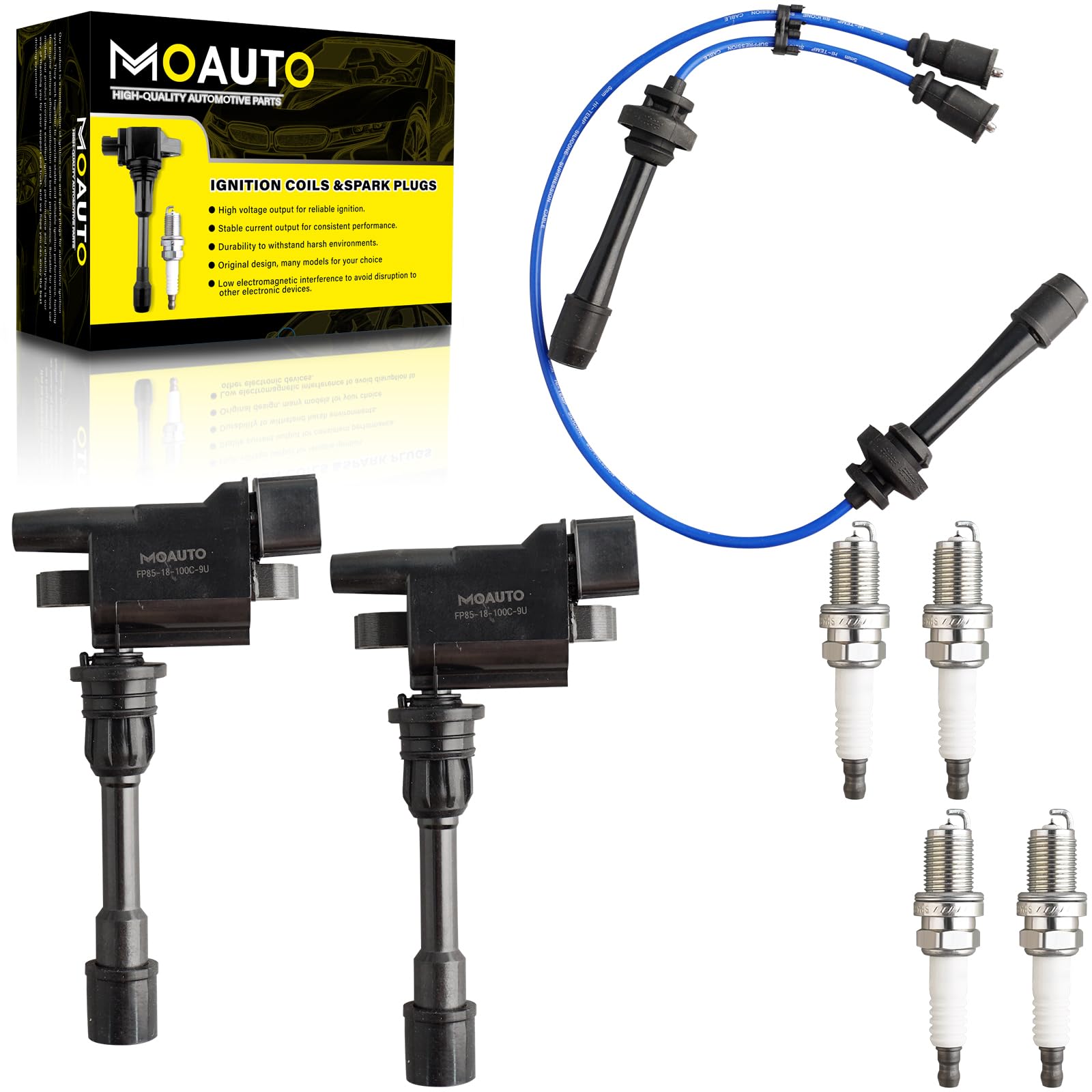 Photo 1 of ** NO SPARK PLUGS**
MOAUTO Set of 2 Ignition Coils Pack FP85-18-100C-9U UF407 & 4 PCS Iridium Spark Plugs with Wire Set Compatible with Mazda Protege 2001-2003 Protege5 2002-2003 2.0L L4