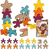 Fisher-Price Wood Montessori Toy Stacking Shapes, American Montessori Society Seal of Excellence, 16-Piece Wooden Learning Ac