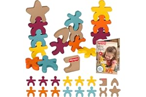 Fisher-Price Wood Montessori Toy Stacking Shapes, American Montessori Society Seal of Excellence, 16-Piece Wooden Learning Ac