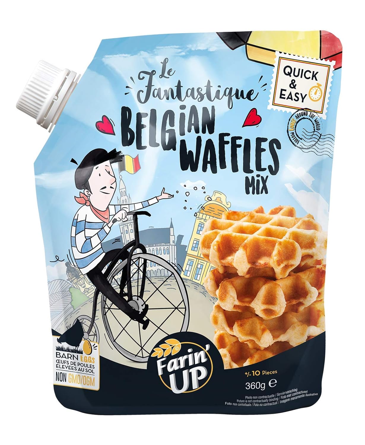 Farin'Up Le Fantastique Belgian Waffles Mix, trockene Backmischung für