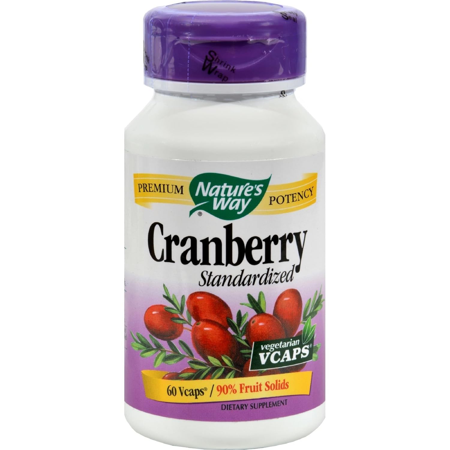 Nature's Way Cranberry Standardized 60 Vegetarian Capsules 90