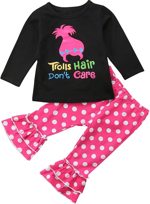 Amazon Com Annvivi Little Girl 2pcs Long Sleeve Trolls Hair Don T