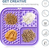 Lesipee Licking Mat 2 Pack for Dogs Cats Slow Feeder Anxiety Relief Cyan Purple view 3