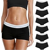 Geyuwoz Women's Underwear Cotton Boyshort for Women Boxer Shorts Ladies Stretchy Panties Boyshorts Waistband