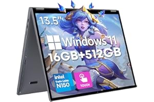 CHUWI FreeBook 2-in-1 Laptop 13.4'', 16GB LPDDR5 RAM 512GB SSD, Intel N150(up to 3.6GHz), FHD 2520 * 1680, 2TB SSD Expand, Windows 11 Touchscreen Laptops, Backlit Keyboard, WiFi 6, BT5.2, Type-C
