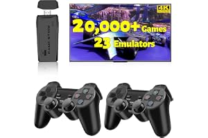 HRYYDS 2026 Retro Gaming Console Pro, 4K HDMI Game Stick, 20,000+ Games | Plug & Play for TV / Dual Wireless Controllers / 23 Emulator Support / Family Game Nights / 14GB