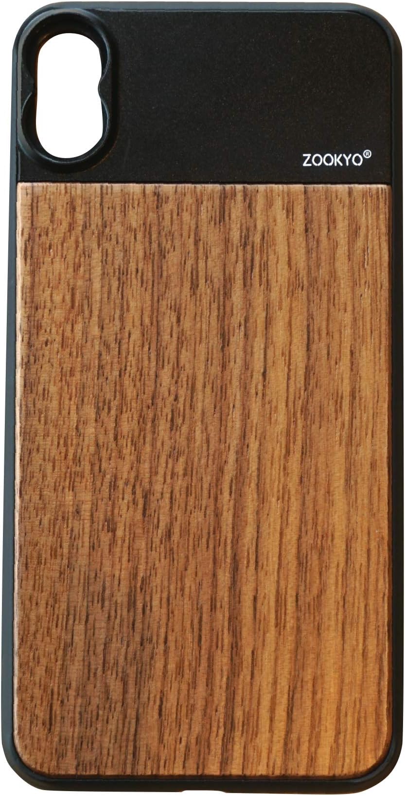 Case for iPhone Xs Max and Zookyo Lenses. Easy Attachment for Wide Angle and Anamorphic Lenses. Black and Wooden Finish