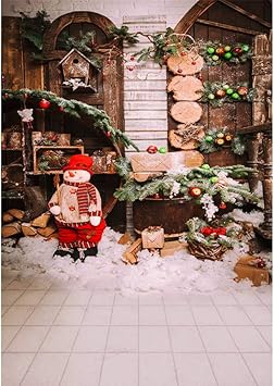 Sfondi Desktop Natalizi Windows 8.Vinile Sfondo Per La Fotografia Di Natale Stampato Palline Legno Windows Presenta Timbers Winter Snow Snowman Kids Foto Fondale 1 5 X 2 1 M Amazon It Elettronica