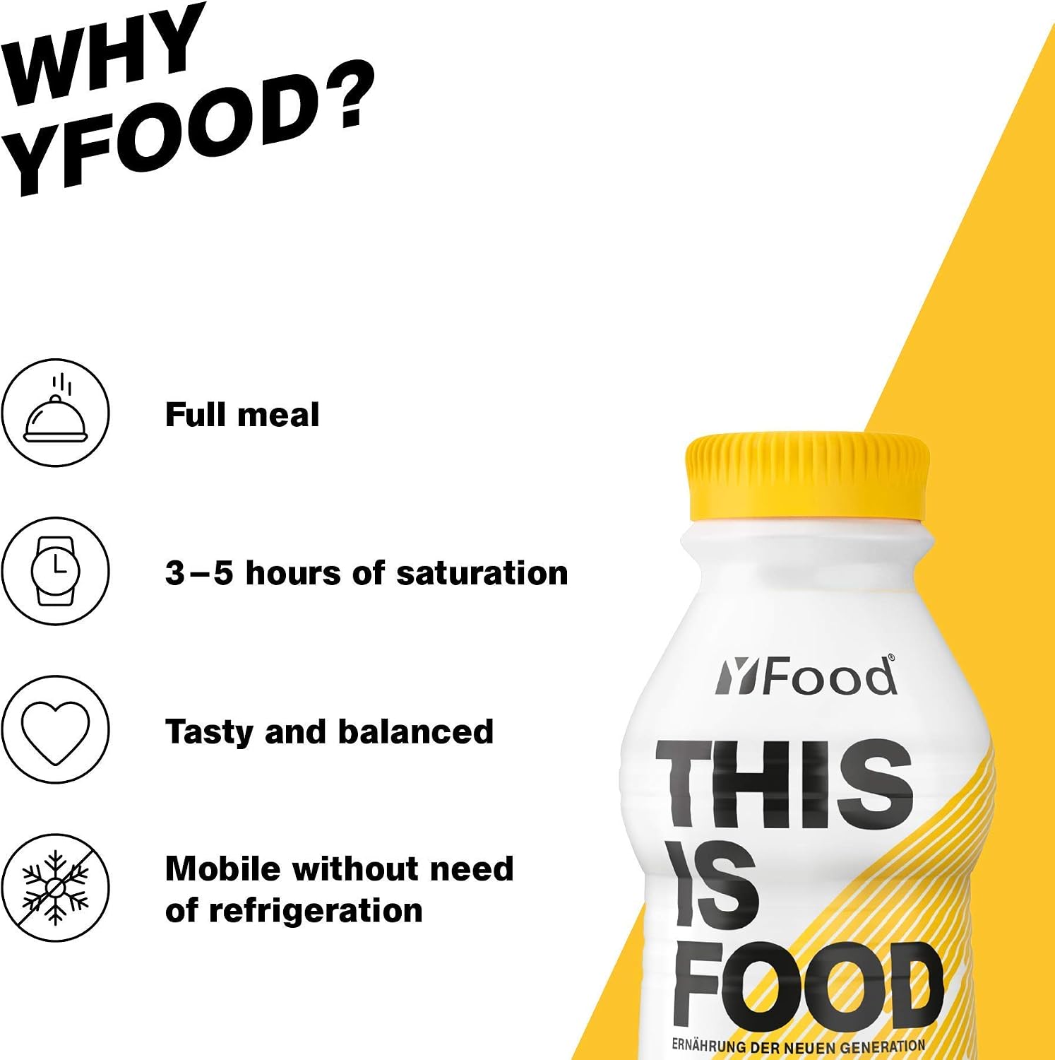 yfood Happy Banana, tasty meal replacement, THIS IS FOOD drink, 30 g of protein, 26 vitamins and mineral (12 x 500ml) - Image 4