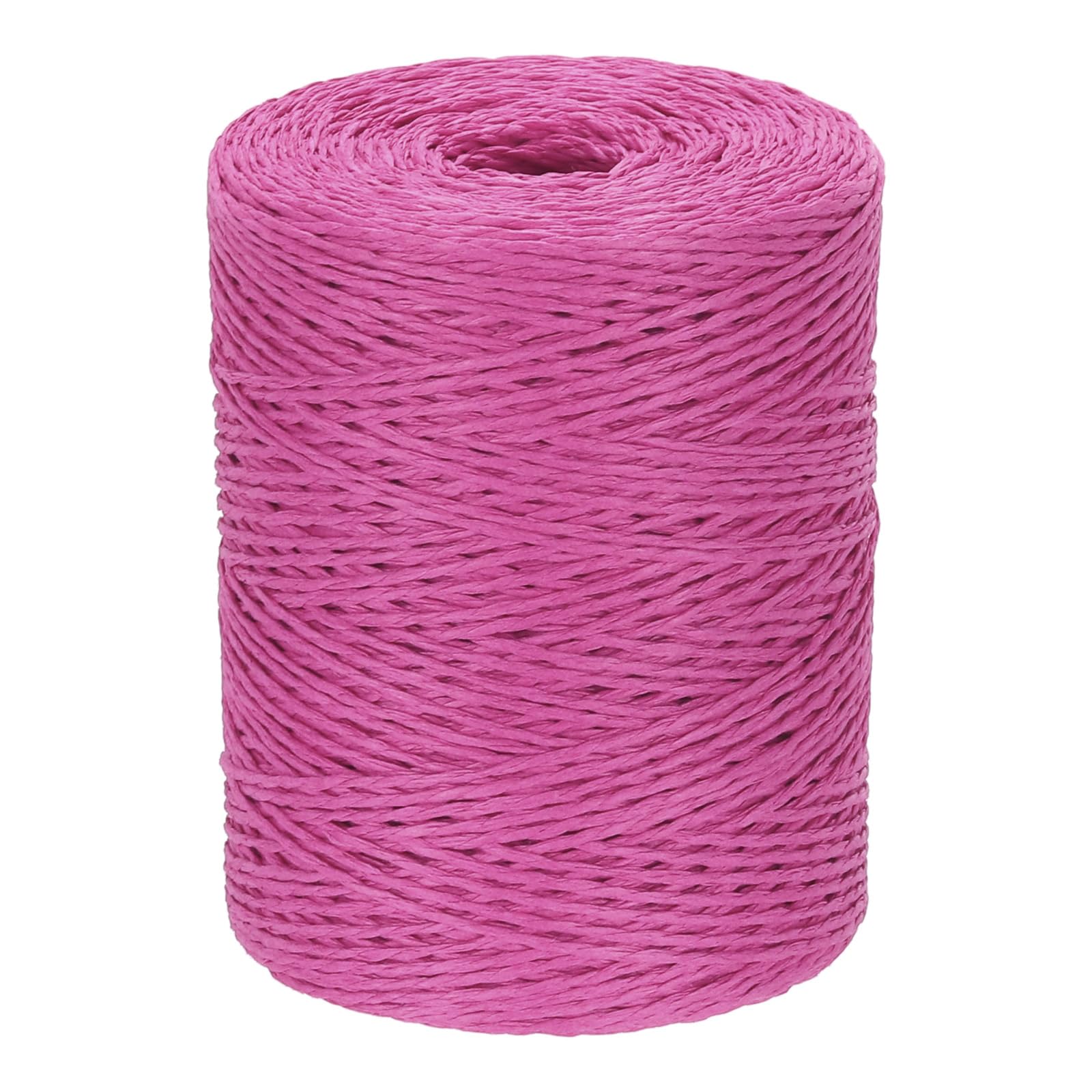 PATIKIL Natural Cotton Raffia Yarn 328 Yard, Crochet Raffia Paper Ribbon for DIY Sun Hat Beach Bag Crochet Yarn Wrapping Knitting, Rose