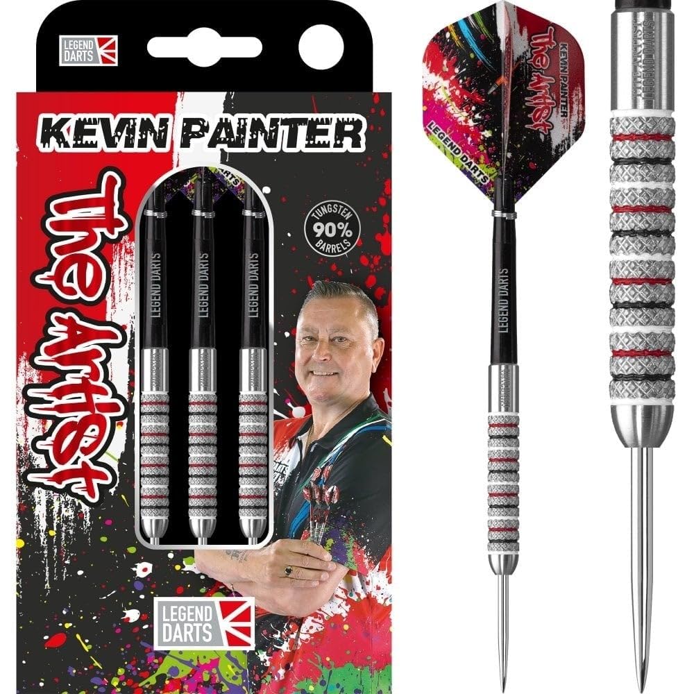 Legend Darts D2885 | Kevin Painter | Knurled Premium 90% Tungsten Steel Tip Dart Set | 24g