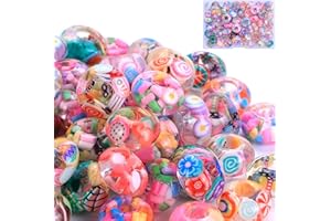AIPRIDY Girls' Lucky Beads Lover Amber Beads, Big Hole Spacer Beads European Craft Beads for DIY Charms Bracelet Jewelry Making (Mixed)