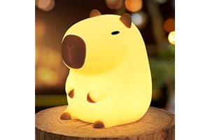 GEAMSAM Capybara Night Light, Cute Silicone Dimmable Nursery Nightlight, Rechargeable Bedside Touch Lamp for Breastfeeding Christmas Gifts Toddler Baby Kids Kawaii Room Decor