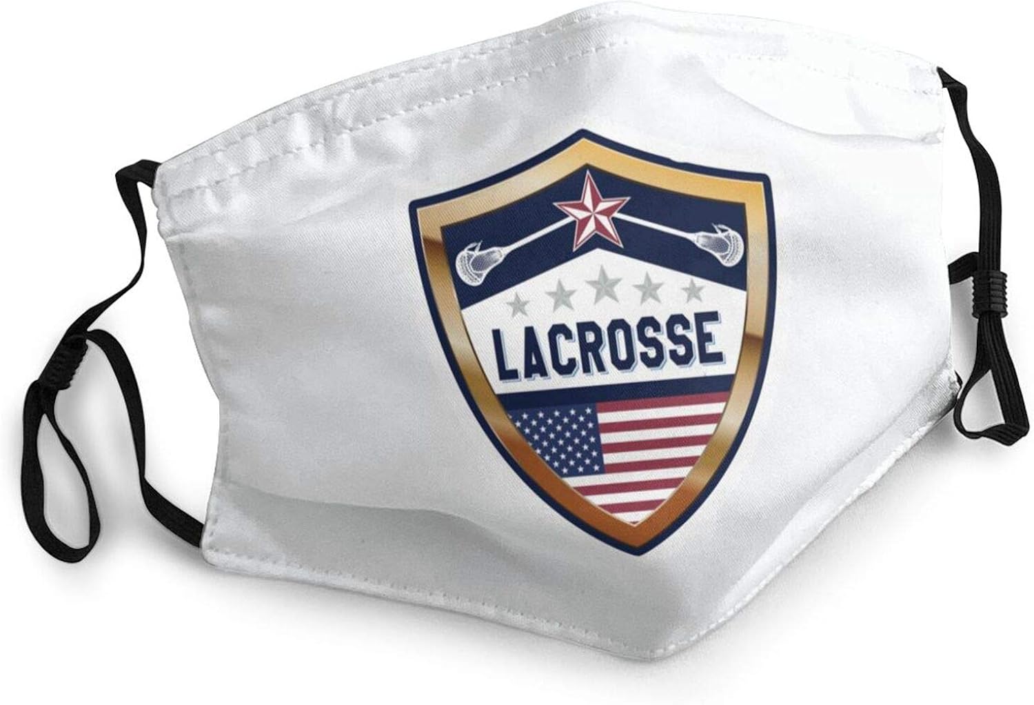 American Flag Lacrosse Adult Face Mask Reusable Unisex Dust Cover