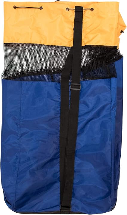 blue and gold duffle bag