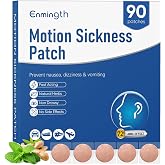 90ct Motion Sickness Patches Non Drowsy Sea Sickness Patches for Cruise Travel Essentials, Hydrocolloid Patch Behind Ear for Car Airplane Ship Road Trip Altitude Sickness, Fast Acting &amp; Lasts 72 Hours
