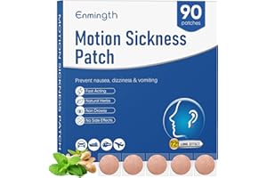 ENMINGTH 90ct Motion Sickness Patches Non Drowsy Sea Sickness Patches for Cruise Travel Essentials, Hydrocolloid Patch Behind Ear for Car Airplane Ship Road Trip Altitude Sickness, Fast Acting & Lasts 72 Hours