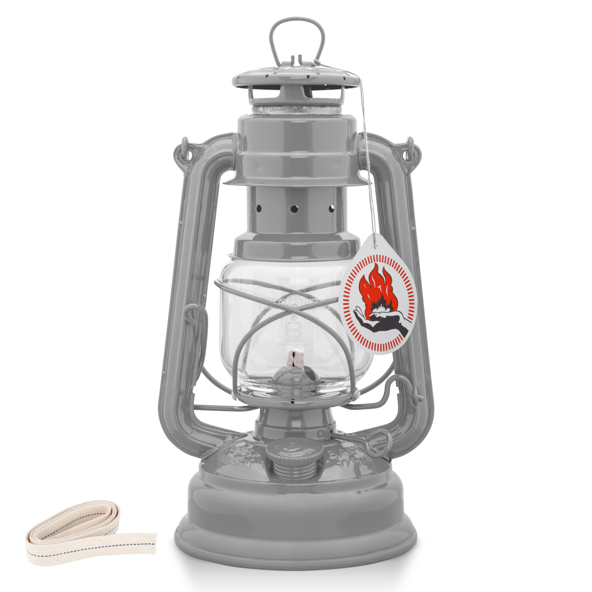 Feuerhand 276 Outdoor Hurricane Oil Lantern - German-Made Since 1893, Paraffin Lamp with Galvanized Steel, 300ml Tank, 20 Hour Burn Time, Safe for Hanging or Table Use, Kerosene Camping Light, Zinc