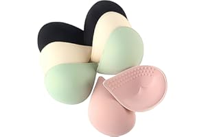 KOOAAICCHI Bra Pads Inserts 4 Pairs, Latex Bras Cups Inserts Removable for Women's Sports Cups Bra or Swimsuit Insert in Set 