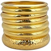 KOLODOGO Gold Bangle Bracelets for Women, Multi Layer Stackable Chunky Bracelets Set, Trendy Boho Indian Jewelry Gift for Women