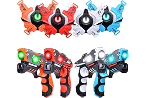 Laser Tag Guns, Infrared Laser Tag Guns with Vests 4 Pack for Kids Adults Indoor Outdoor Activity Battle, Christmas Birthday 
