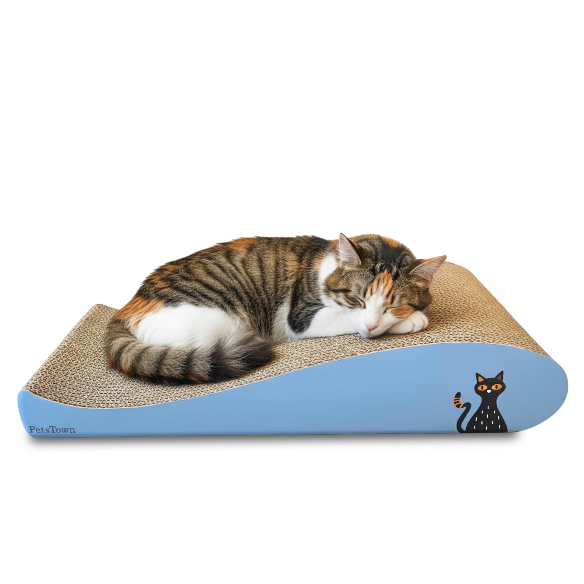 PetsTown Cat Scratcher Board - Cat Scratching Board with Organic Catnip, Furniture Protector Large